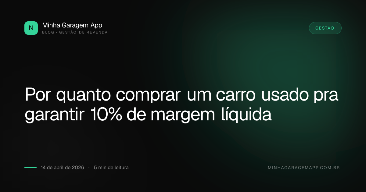 Por quanto comprar um carro usado pra garantir 10% de margem líquida